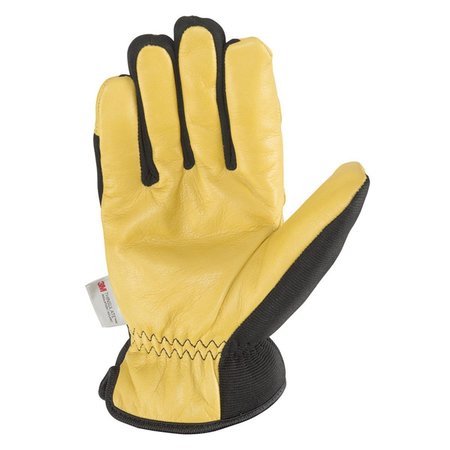 JACKSON SAFETY Mens Cowhide Leather Saddletan Grain Winter Work Gloves, Black & Yellow - Medium LU1678200